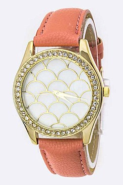 Trendy Scale Textured Case Fashion Watch LA 05-2558