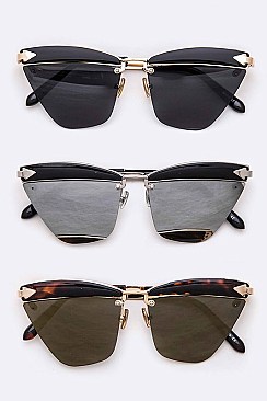 Pack of 12 Pieces Acetate Brow Bar Iconic Cat Eye Sunglasses LA113-POP8129