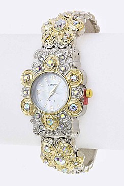 Stylish Crystal Flower Bangle Watch LA 05-2912TRY