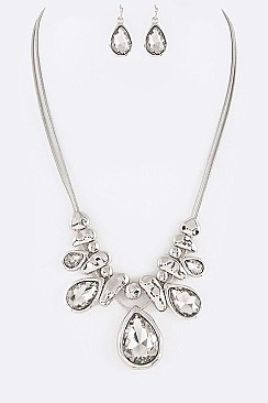 TEARDROP CRYSTAL PENDANT NECKLACE SET