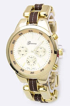 Fashionable Iconic Chain Bracelet Fashion Chrono Watch LA 05-2229RG
