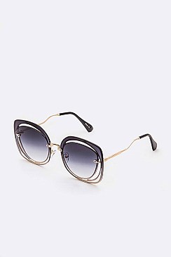 Pack of 12 Pieces Iconic Cutout Square Sunglasses LA113-POP8348