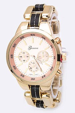 Fashionable Iconic Chain Bracelet Fashion Chrono Watch LA 05-2229RG