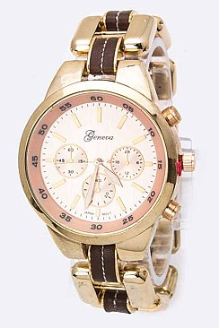 Fashionable Iconic Chain Bracelet Fashion Chrono Watch LA 05-2229RG