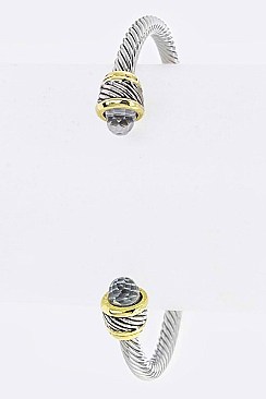 Chic Crystal Tipped Open Bangle LAGKY851