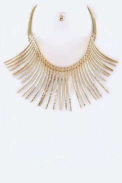 Iconic Metal Bars Collar Necklace Set LA-PS3086
