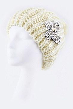 Stylish Beaded Butterfly Fashion Beanie LA-HT2984BF075