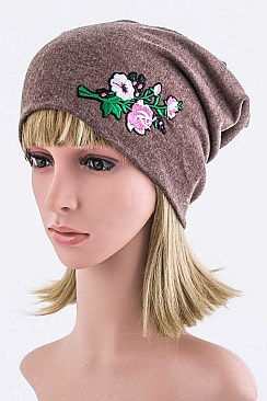 Stylish Flower Patch Fashion Beanie LA-EMH1023N