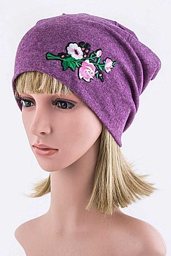 Stylish Flower Patch Fashion Beanie LA-EMH1023N
