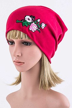 Stylish Flower Patch Fashion Beanie LA-EMH1023N