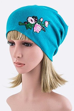 Stylish Flower Patch Fashion Beanie LA-EMH1023N