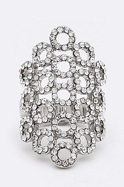 Elegant Crystal Circle Iconic Stretch Ring LARB2139
