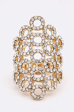 Elegant Crystal Circle Iconic Stretch Ring LARB2139