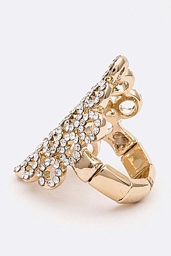 Elegant Crystal Circle Iconic Stretch Ring LARB2139