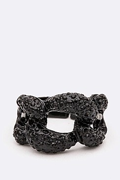 Crystal Studded Link Stretch Ring LARB2183