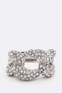 Crystal Studded Link Stretch Ring LARB2183