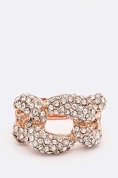 Crystal Studded Link Stretch Ring LARB2183