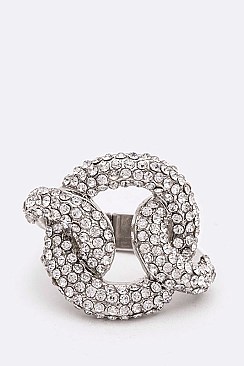 Elegant Crystal Knot Iconic Stretch Ring LARB2179