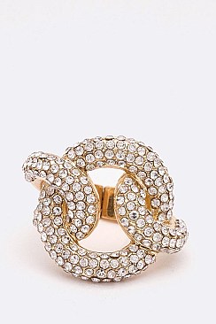 Elegant Crystal Knot Iconic Stretch Ring LARB2179