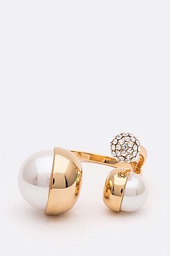 Iconic Pearls & Crystal Balls Ring LARJ4530