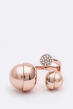 Iconic Pearls & Crystal Balls Ring LARJ4530