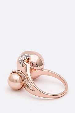 Iconic Pearls & Crystal Balls Ring LARJ4530