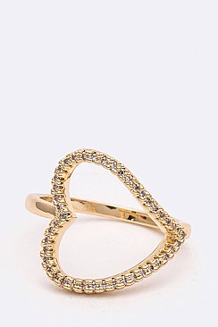 Cubic Zirconia Cutout Heart Iconic Size Ring LARS2191