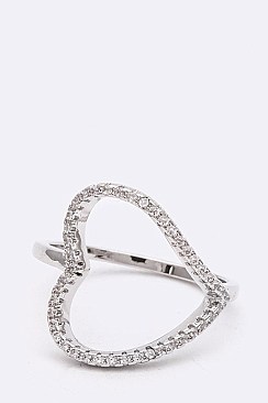 Cubic Zirconia Cutout Heart Iconic Size Ring LARS2191