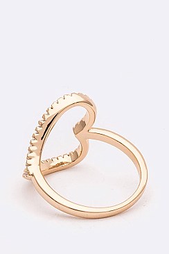 Cubic Zirconia Cutout Heart Iconic Size Ring LARS2191