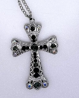 Embelished Rhinestone Cross necklace with chain