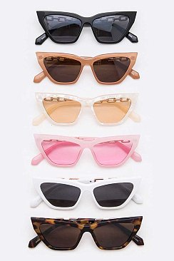 Pack of 12 SKINNY CAT EYE FASHION SUNGLASSES