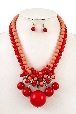CHUNKY BEADS NECKLACE SET