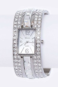 Stylish Mix Crystals Bangle Watch LA 05-134