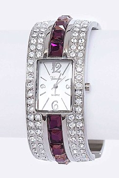 Stylish Mix Crystals Bangle Watch LA 05-134
