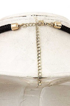 ROPE & FRINGE STONE BIB NECKLACE SET