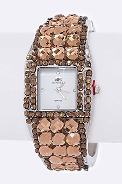 Fashionable Mix Crystals Bangle Watch LA 05-1370