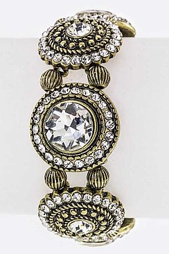 Posh Crystal Wheels Stretch Station Bracelet LA28-B2841