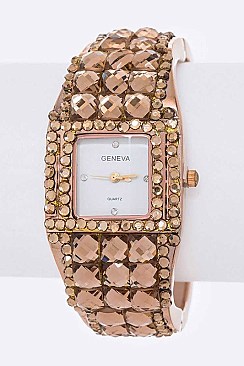Fashionable Mix Crystals Bangle Watch LA 05-1370