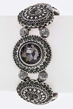 Posh Crystal Wheels Stretch Station Bracelet LA28-B2841