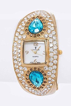 Stylish Mix Crystals Bangle Watch LA 05-457