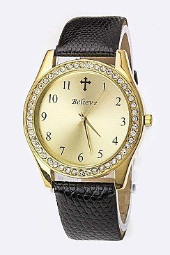 Trendy Crystal Bezel Fashion Watch LA-1995