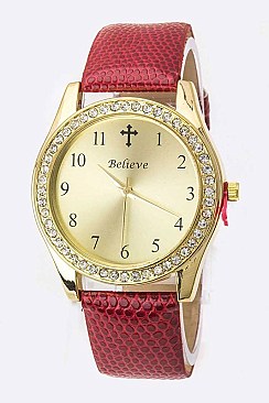 Trendy Crystal Bezel Fashion Watch LA-1995