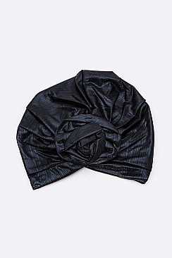 PACK OF 12 METALLIC FLOWER TURBAN HAT SET