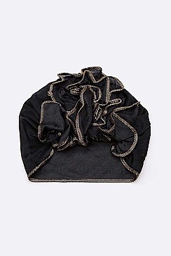 PACK OF 12 CONVERTIBLE STONE EMBELLISHED FLOWER TURBAN SET