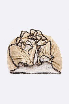 PACK OF 12 CONVERTIBLE STONE EMBELLISHED FLOWER TURBAN SET