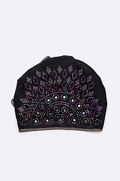 PACK OF 12 CONVERTIBLE STONE EMBELLISHED FLOWER TURBAN SET