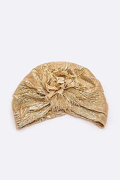 PACK OF 12 LAME FLOWER TURBAN SET