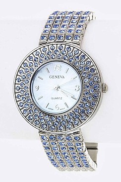 Stylish Pave Crystals Bracelet Watch LA-OB1219L1