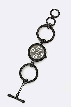 Fashionable Hoops Bracelet Watch LA-1710