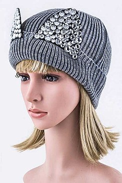 Fashionable Crystal Ears Beanie Hat LA-HA400086